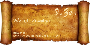 Végh Zsombor névjegykártya